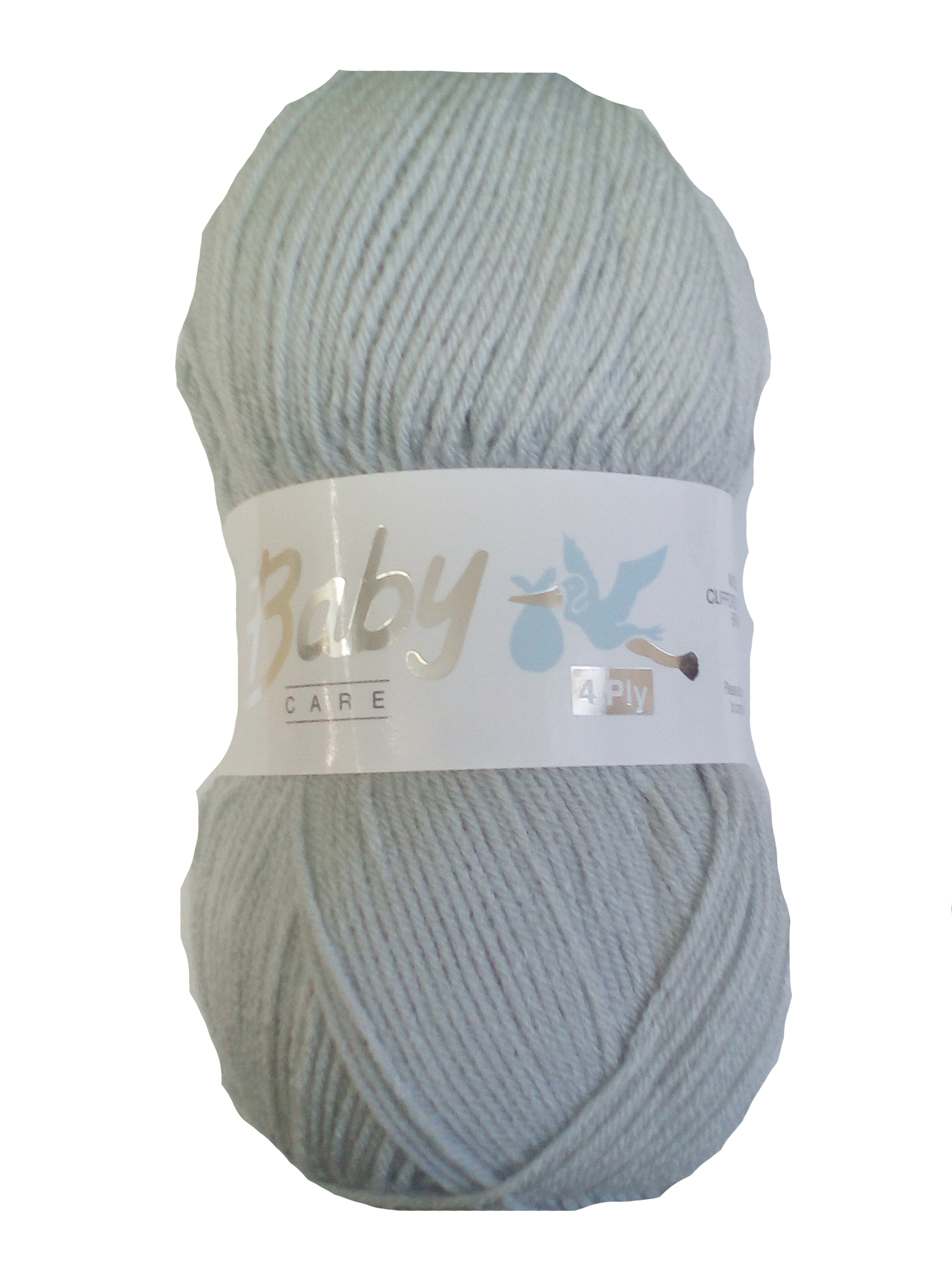 Baby Care 4 Ply Yarn 10 x100g Balls Silver - Click Image to Close